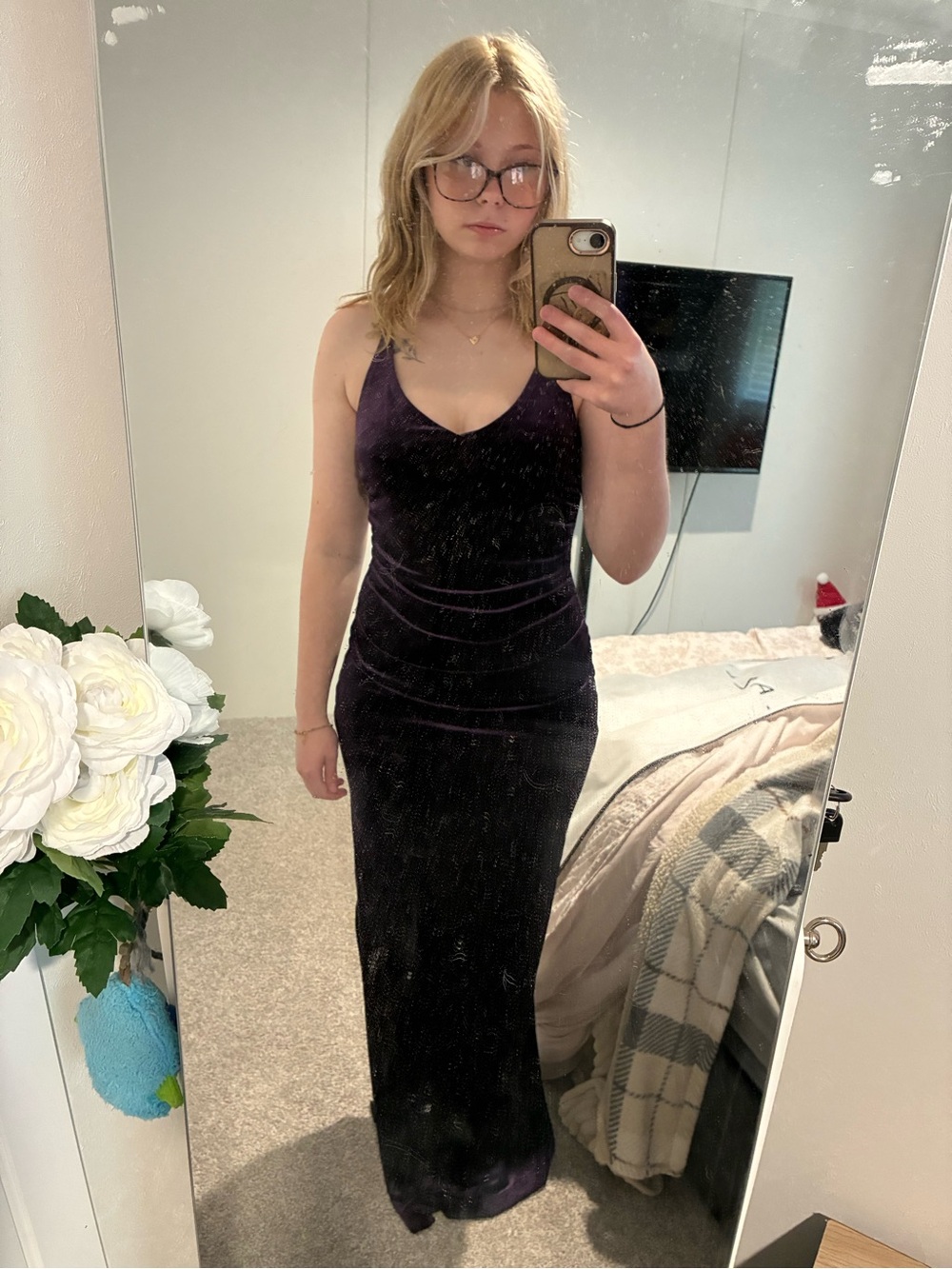 Emerald Sundae Deep Purple Velvet Maxi Dress